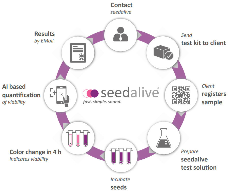 Test germination of plant seeds with seedalive